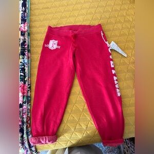 NWT PINK WOMENS SWEATPANTS red size M